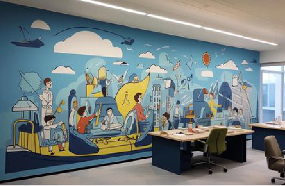 淮安办公室墙绘的特点。
