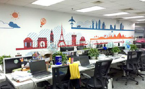 淮安教你设计办公室墙绘的方法。