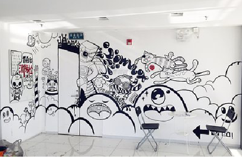 淮安手绘墙并非传统涂鸦。